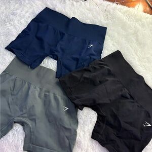 Gymshark Women's Bike Shorts - Black, Gray, and Navy
